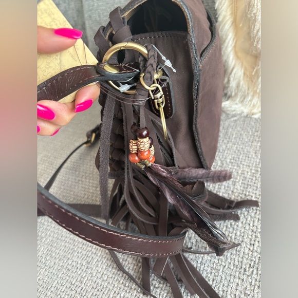 Patricia Nash Nubuck Suede Crossbody – Chocolate - Picture 2 of 16